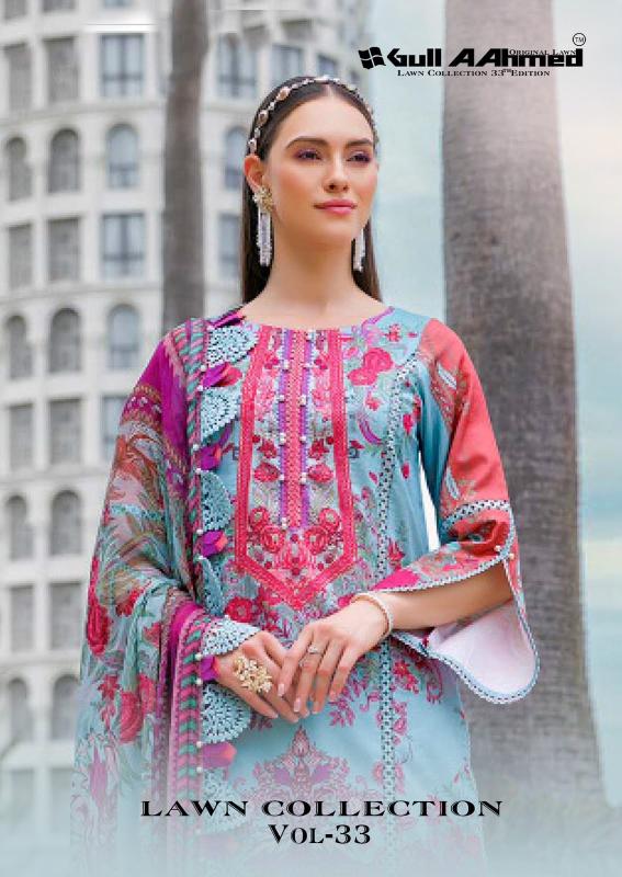 Gull aahmed lawn collection vol-33 wholesale and retail dress material sellers sites